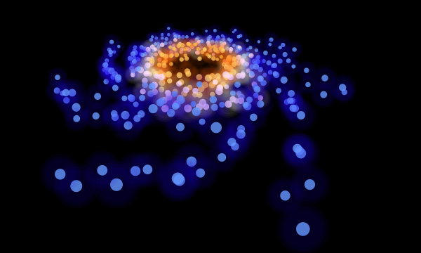 Screenshot of 3D Canvas Galaxy mid color-change.