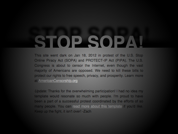 SOPA Blackout Protest Template.